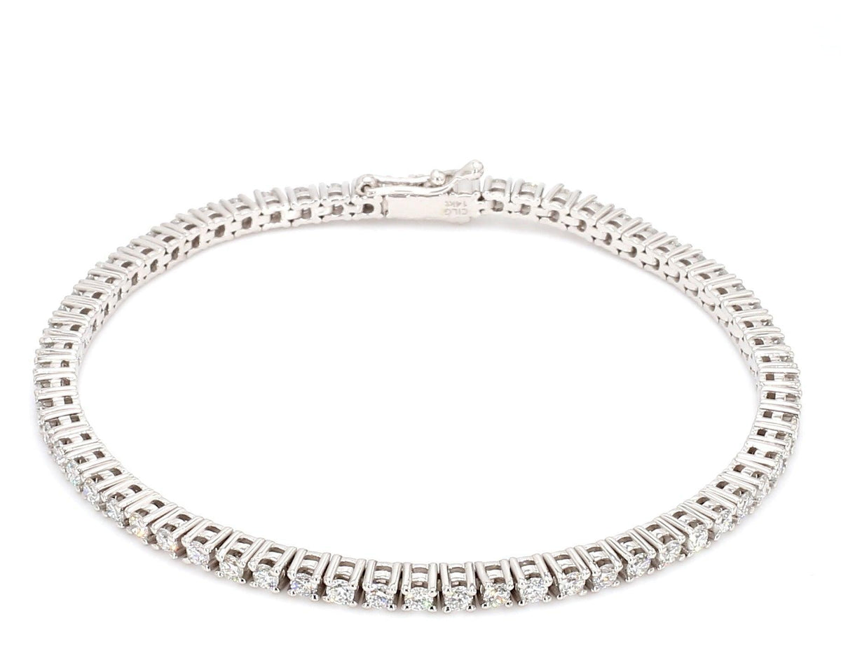 Peace Jewelers 14K Gold Round Lab-Grown Diamond Tennis 7" Bracelet