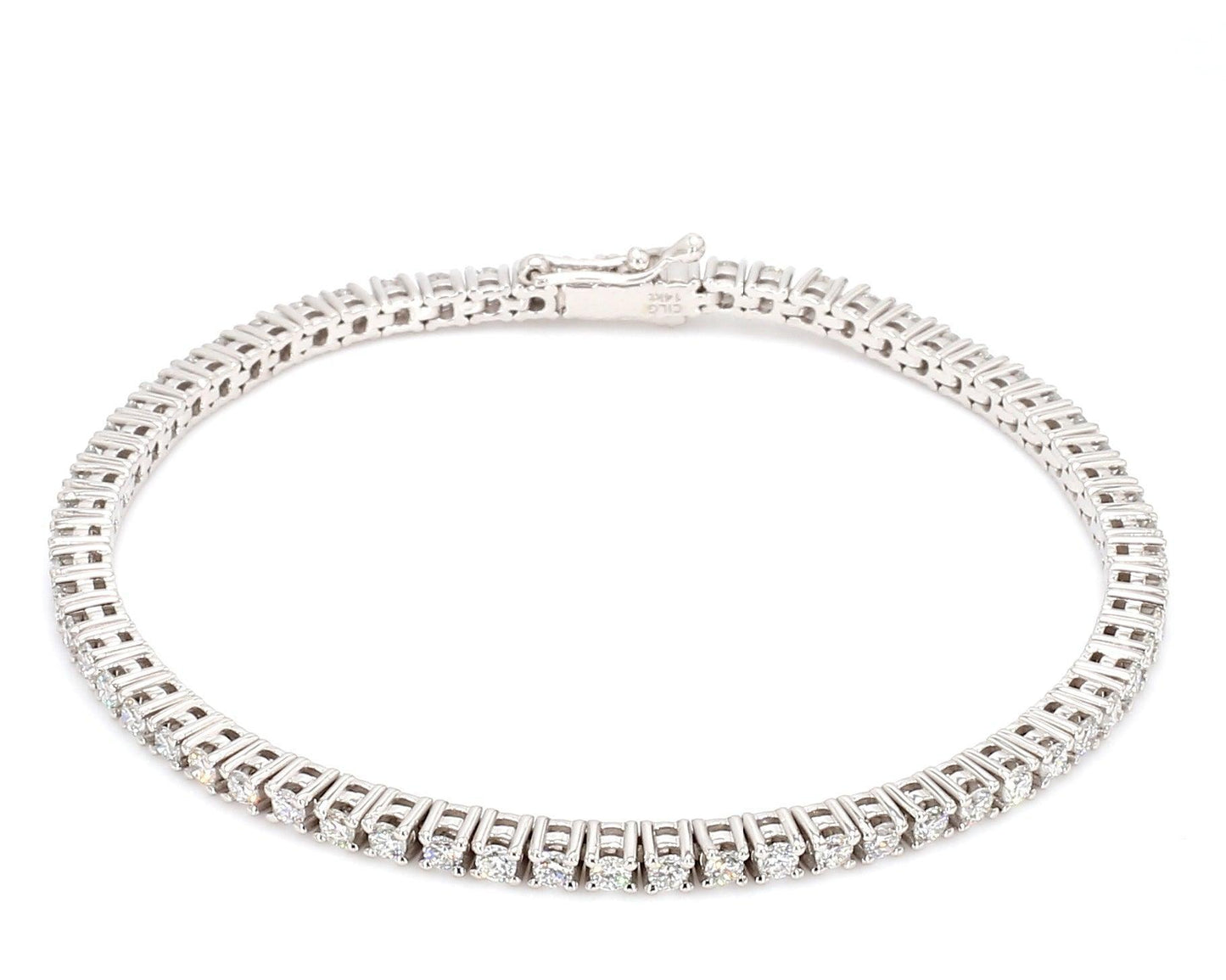Peace Jewelers 14K Gold Round Lab-Grown Diamond Tennis 7" Bracelet