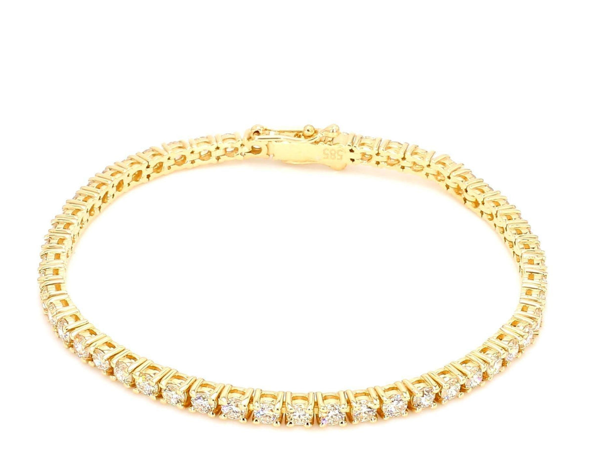 Peace Jewelers 14K Gold Round Lab-Grown Diamond Tennis 7" Bracelet