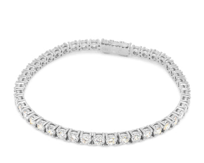 Peace Jewelers 14K Gold Round Lab-Grown Diamond Tennis 7" Bracelet