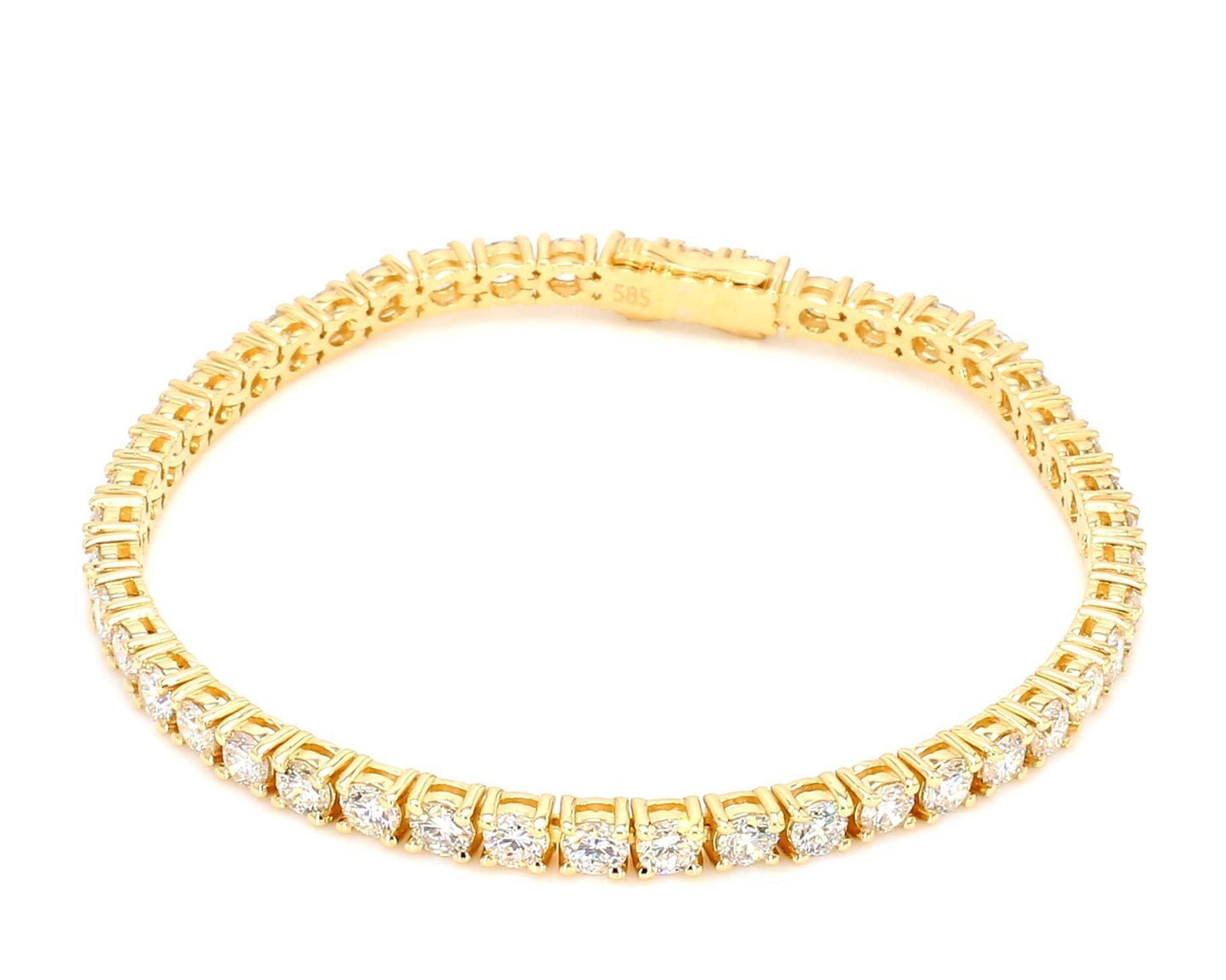 Peace Jewelers 14K Gold Round Lab-Grown Diamond Tennis 7" Bracelet