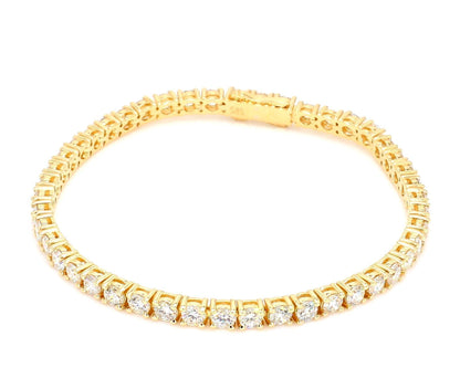 Peace Jewelers 14K Gold Round Lab-Grown Diamond Tennis 7" Bracelet