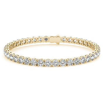 Peace Jewelers 14K Gold Round Lab-Grown Diamond Tennis 7" Bracelet