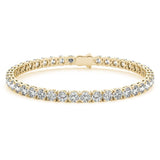 Peace Jewelers 14K Gold Round Lab-Grown Diamond Tennis 7" Bracelet