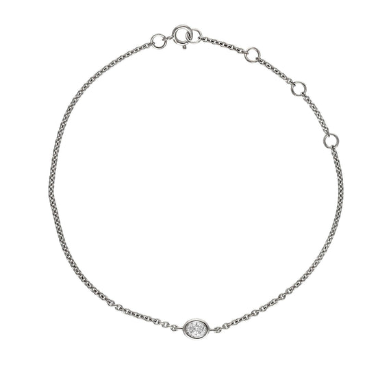 Peace Jewelers 14K Gold Lab-Grown Diamond Solitaire Adjustable Chain Bracelet