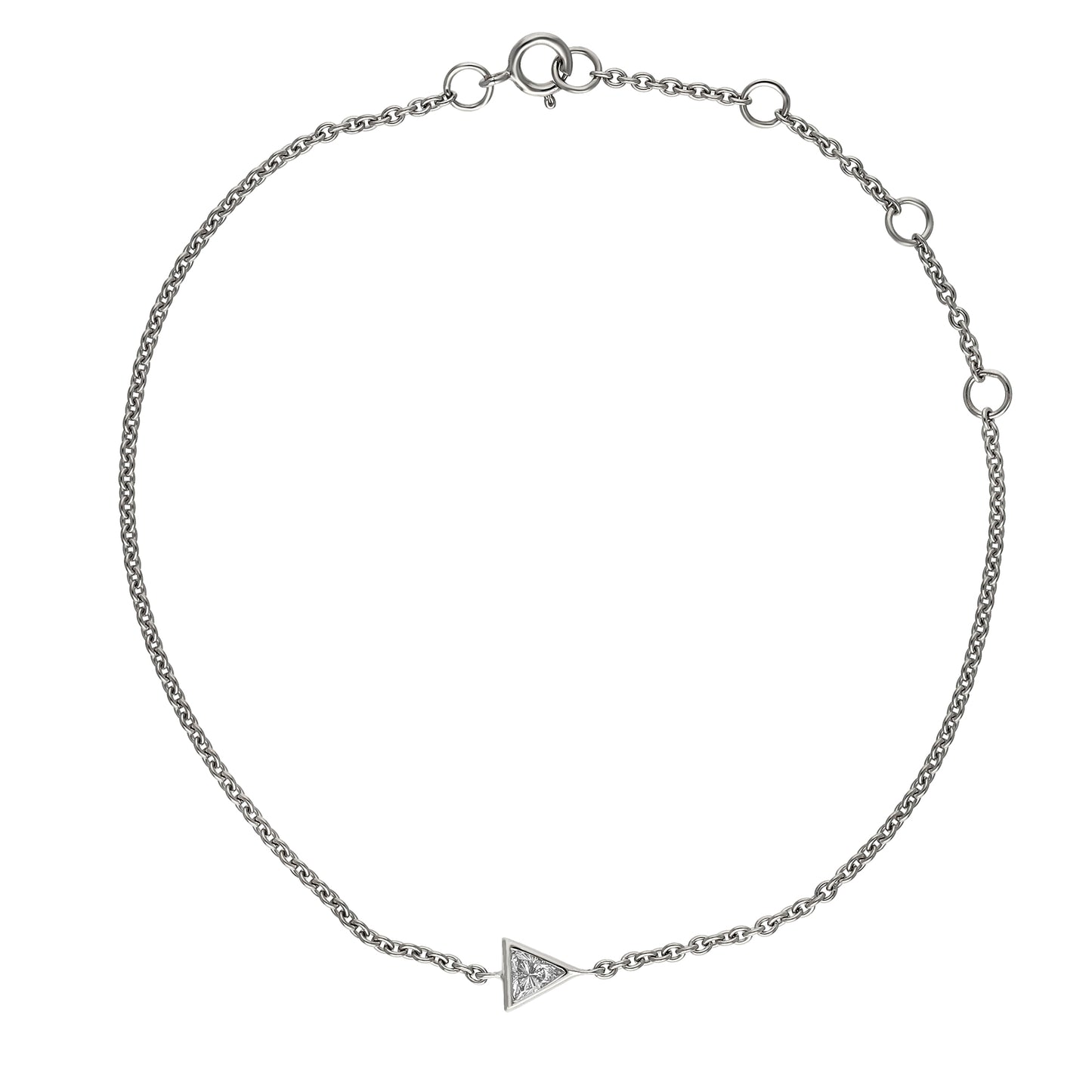 Peace Jewelers 14K Gold Lab-Grown Diamond Solitaire Adjustable Chain Bracelet