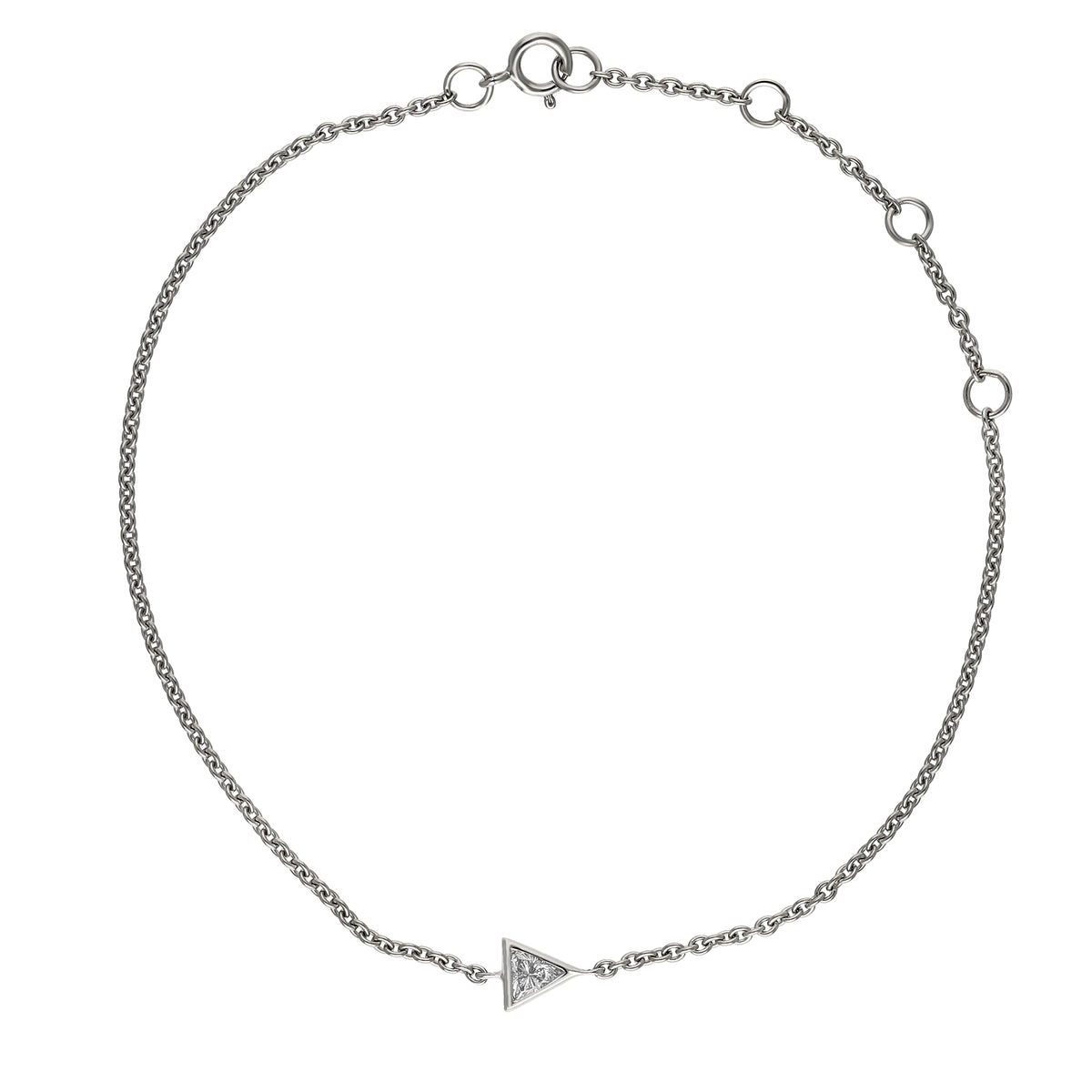 Peace Jewelers 14K Gold Lab-Grown Diamond Solitaire Adjustable Chain Bracelet