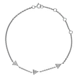 Peace Jewelers 14K Gold Lab-Grown Diamond Triple Station Adjustable Chain Bracelet