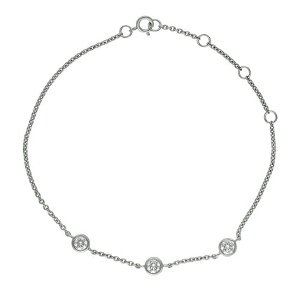 Peace Jewelers 14K Gold Lab-Grown Diamond Triple Station Adjustable Chain Bracelet