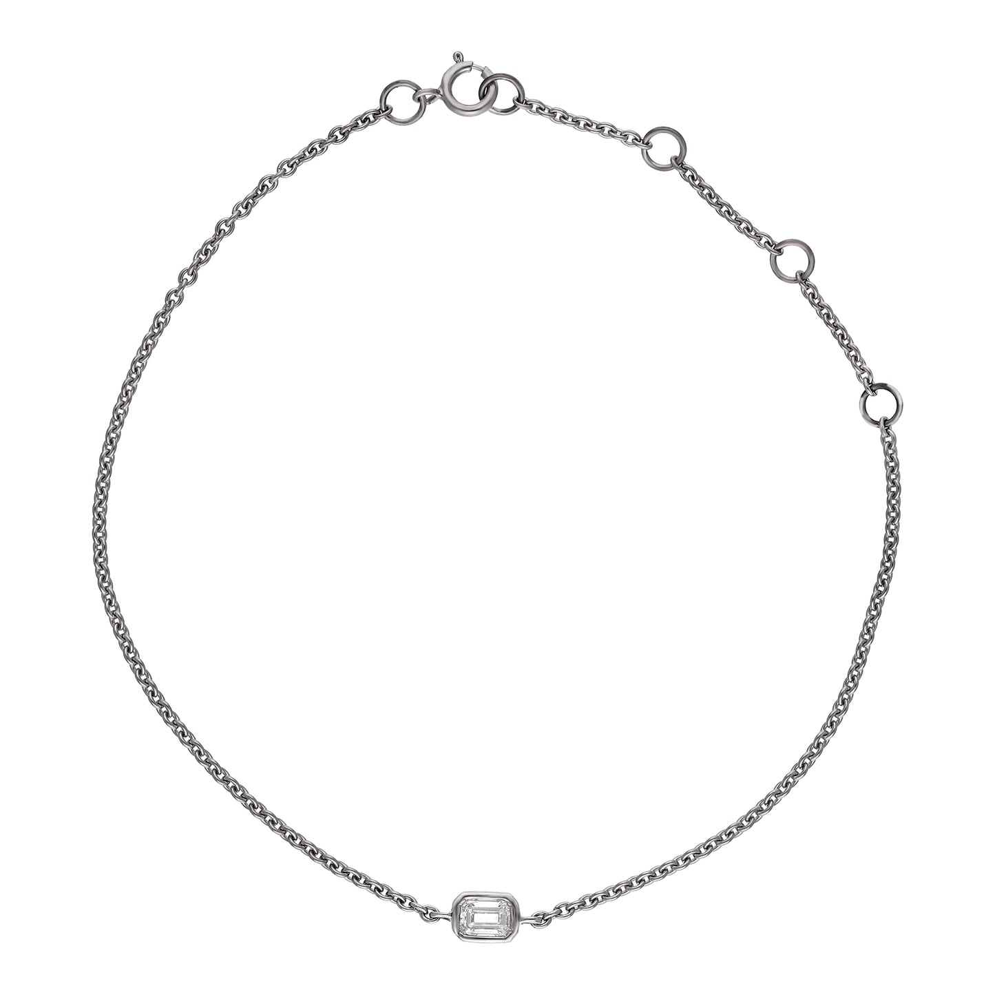 Peace Jewelers 14K Gold Lab-Grown Diamond Solitaire Adjustable Chain Bracelet