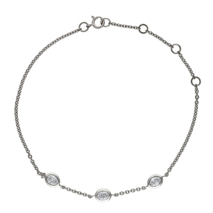 Peace Jewelers 14K Gold Lab-Grown Diamond Triple Station Adjustable Chain Bracelet