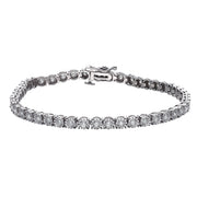 Peace Jewelers Sterling Silver 1.00ctw Lab-Grown Diamond Illusion Set Line Bracelet