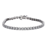 Peace Jewelers Sterling Silver 1.00ctw Lab-Grown Diamond Illusion Set Line Bracelet