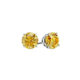 Peace Jewelers 14K Gold 2.00ctw Lab-Grown Diamond Fancy Yellow Solitaire Stud Earrings