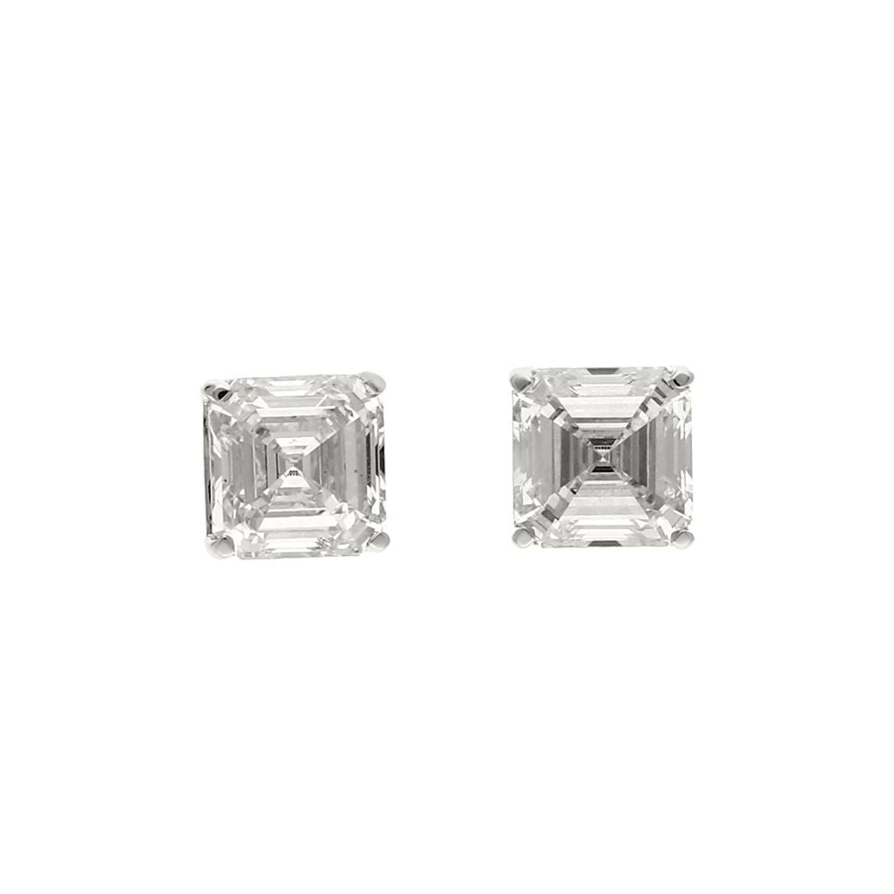 Peace Jewelers 14K Gold Asscher-Cut Lab-Grown Diamond Stud Earrings