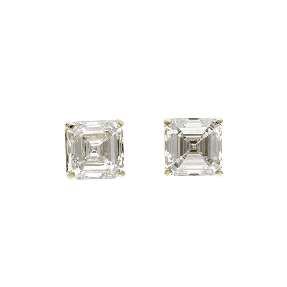 Peace Jewelers 14K Gold Asscher-Cut Lab-Grown Diamond Stud Earrings