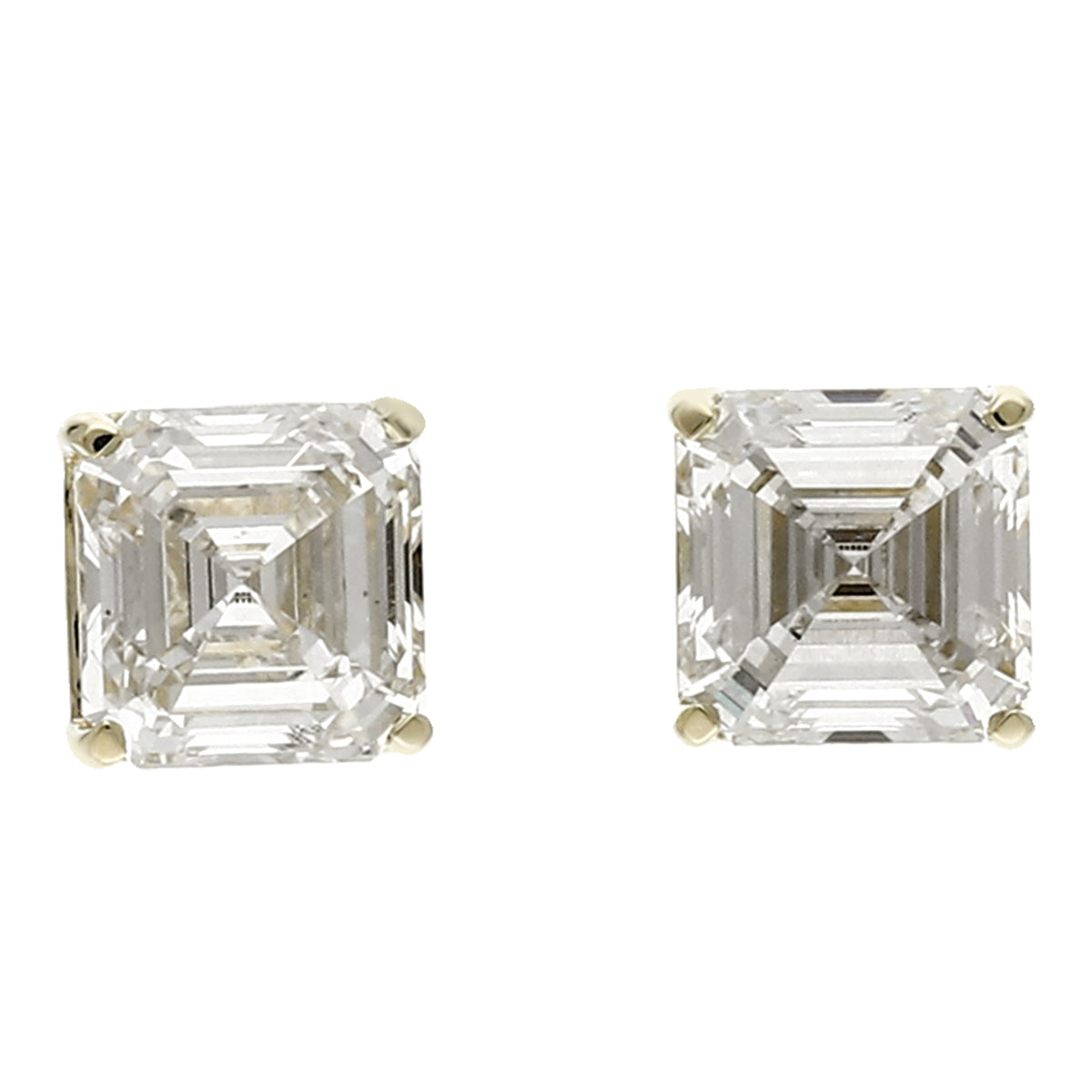 Peace Jewelers 14K Gold Asscher-Cut Lab-Grown Diamond Stud Earrings