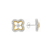 Peace Jewelers 14K Gold Accented 0.70ctw Lab-Grown Diamond Clover Stud Earrings