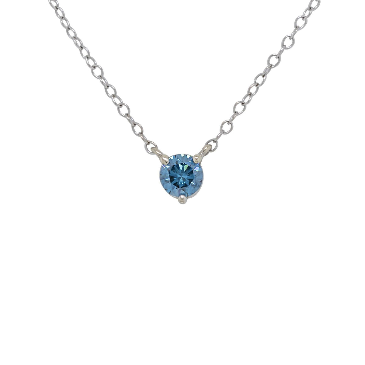 Peace Jewelers 14K Gold 0.33ctw Lab-Grown Colored Diamond Solitaire Necklace