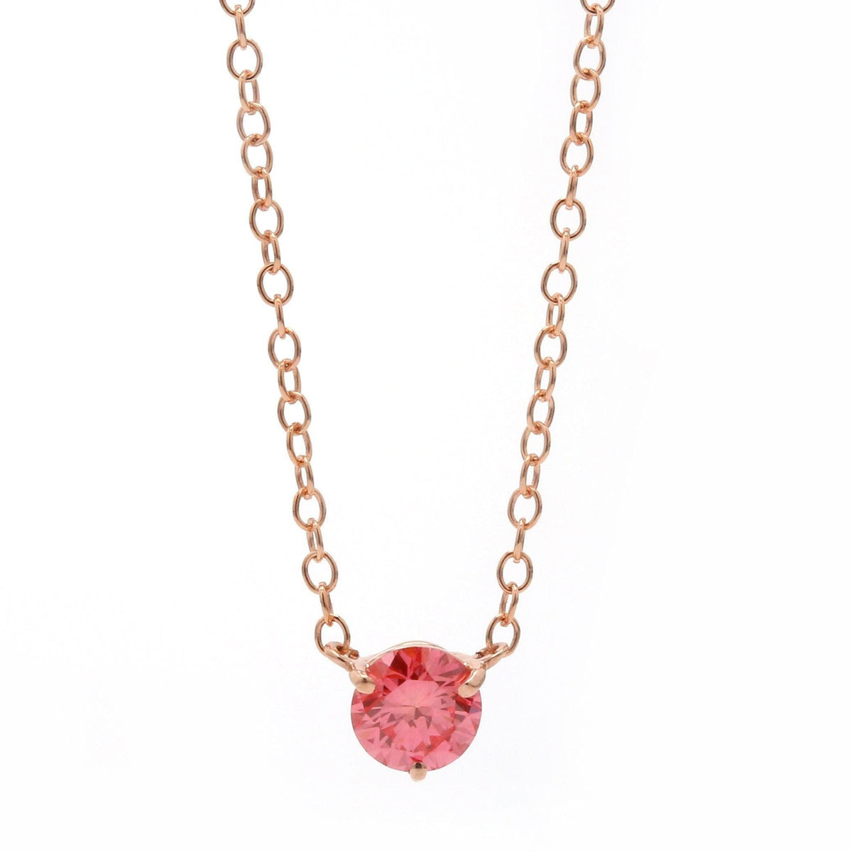 Peace Jewelers 14K Gold 0.33ctw Lab-Grown Colored Diamond Solitaire Necklace