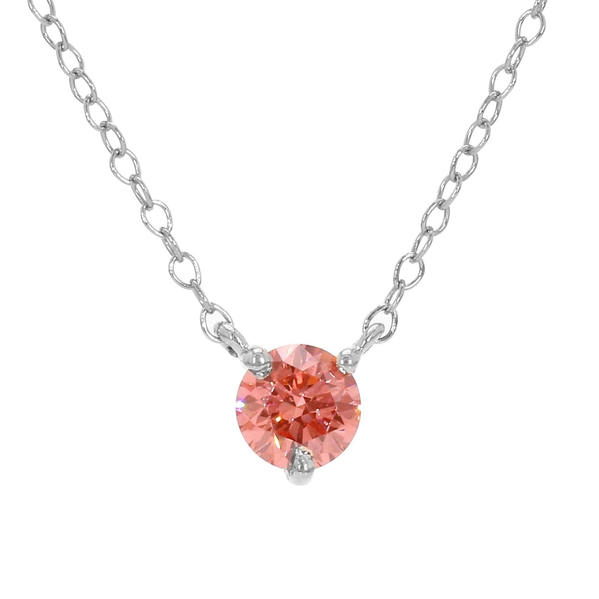 Peace Jewelers 14K Gold 0.33ctw Lab-Grown Colored Diamond Solitaire Necklace
