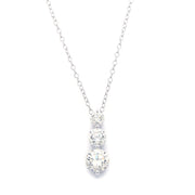 Peace Jewelers 14K Gold Choice of Carat Lab-Grown Diamond 3-Stone Drop Pendant with Chain