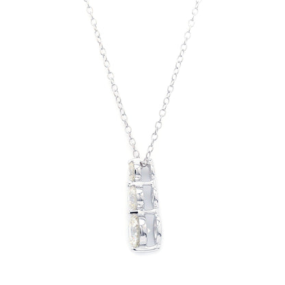 Peace Jewelers 14K Gold Choice of Carat Lab-Grown Diamond 3-Stone Drop Pendant with Chain