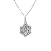 Peace Jewelers 14K Gold 1.00ctw Lab-Grown Diamond 7-Stone Cluster Pendant with Chain