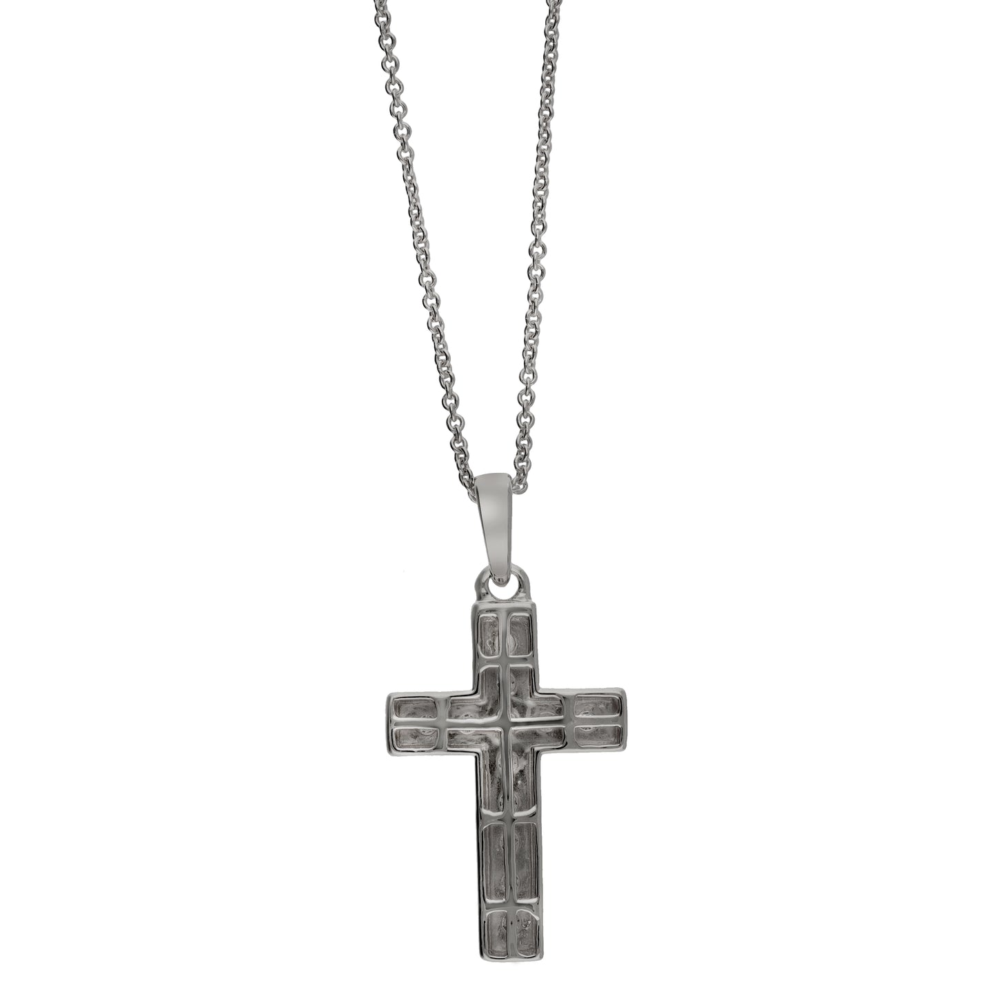 Peace Jewelers Sterling Silver 0.50ctw Lab-Grown Diamond Cross Pendant with Chain