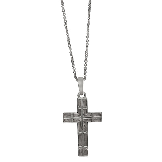 Peace Jewelers Sterling Silver 0.50ctw Lab-Grown Diamond Cross Pendant with Chain