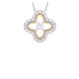 Peace Jewelers 18K Gold Accented 0.70ctw Lab-Grown Diamond Clover Pendant with Chain