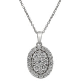 Peace Jewelers Sterling Silver 1.45ctw Lab-Grown Diamond Pave Pendant with Chain