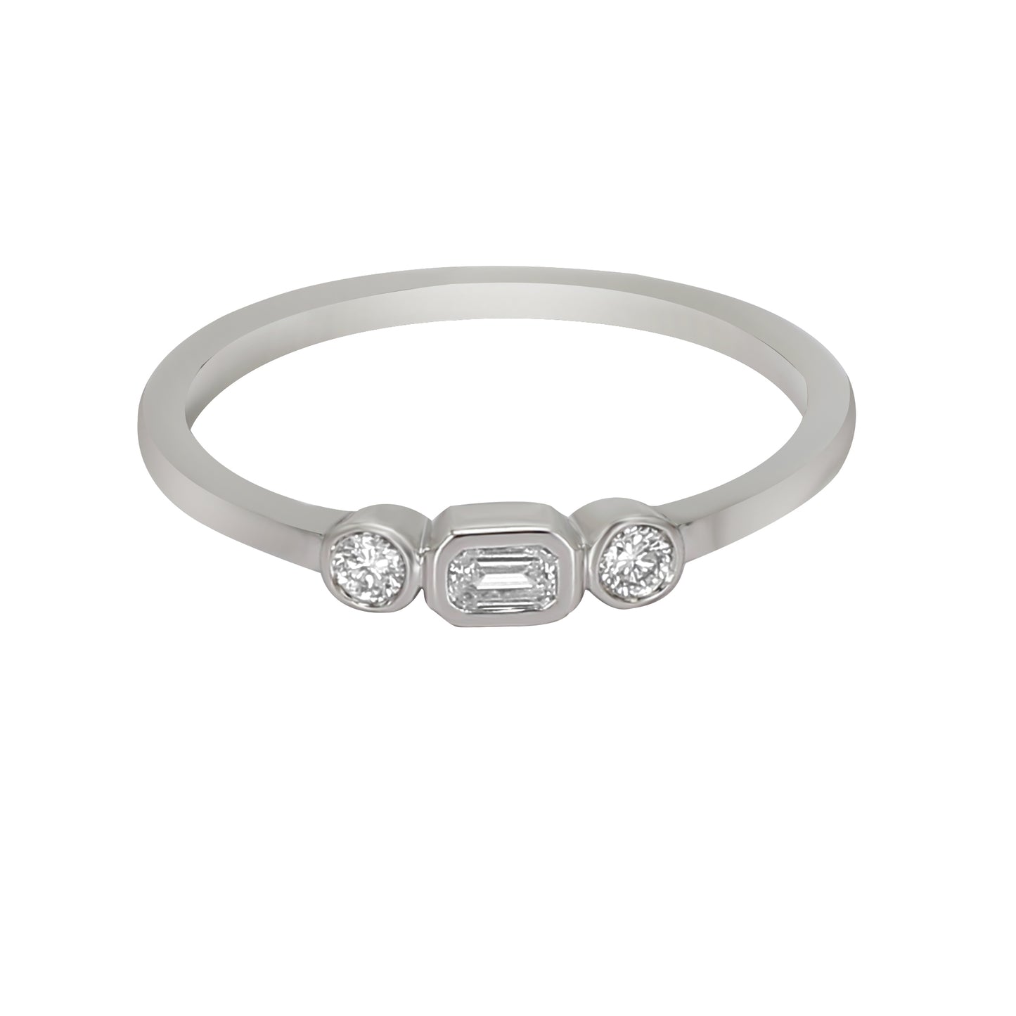 Peace Jewelers 14K Gold 0.14ctw Lab-Grown Diamond 3-Stone Ring