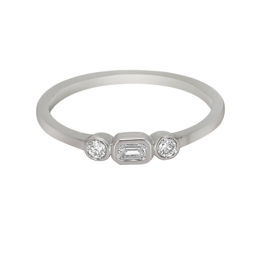 Peace Jewelers 14K Gold 0.14ctw Lab-Grown Diamond 3-Stone Ring