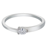 Peace Jewelers 14K Gold 0.14ctw Lab-Grown Diamond Pear Solitaire East-West Band Ring