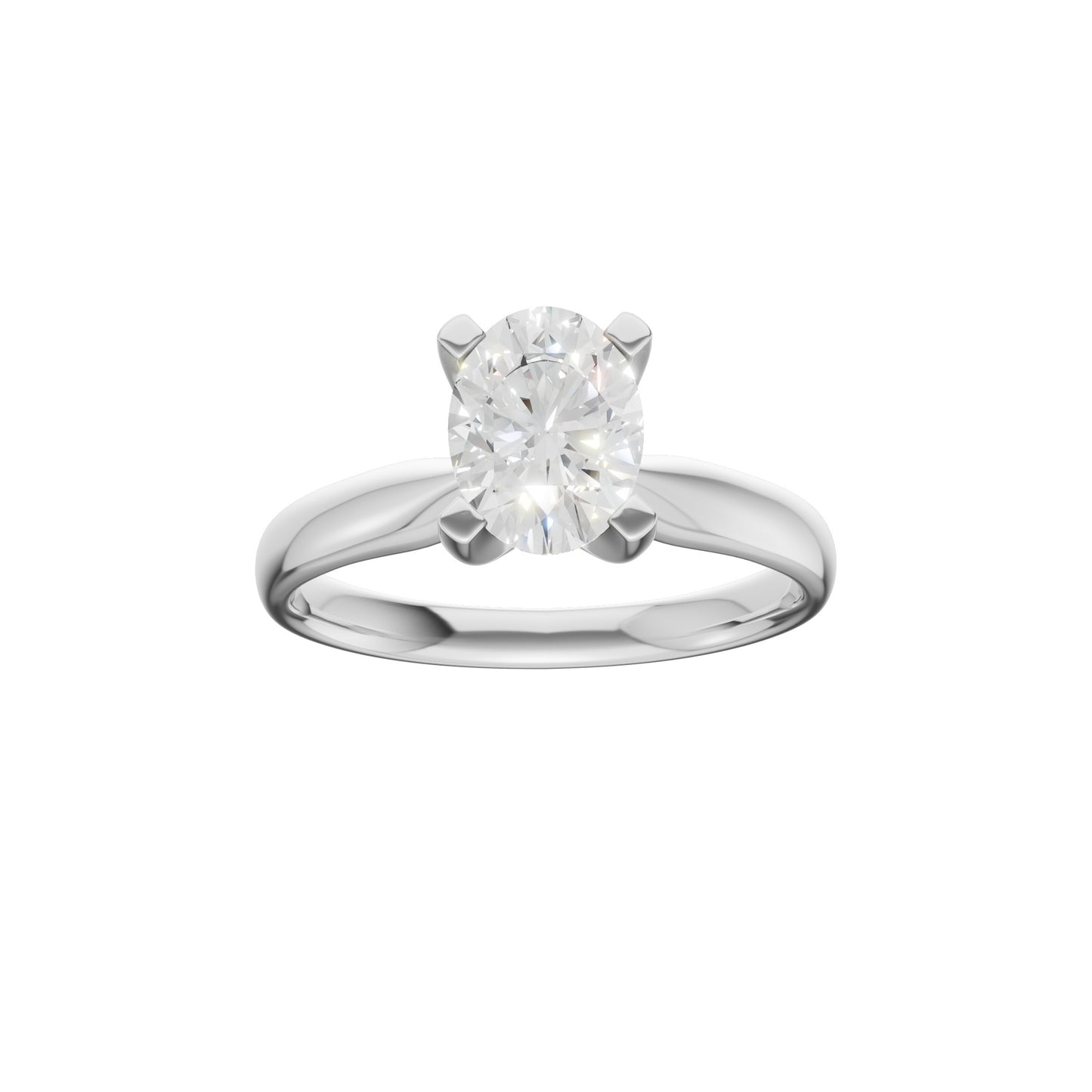 Peace Jewelers 14K Gold Oval Lab-Grown Diamond Solitaire Ring