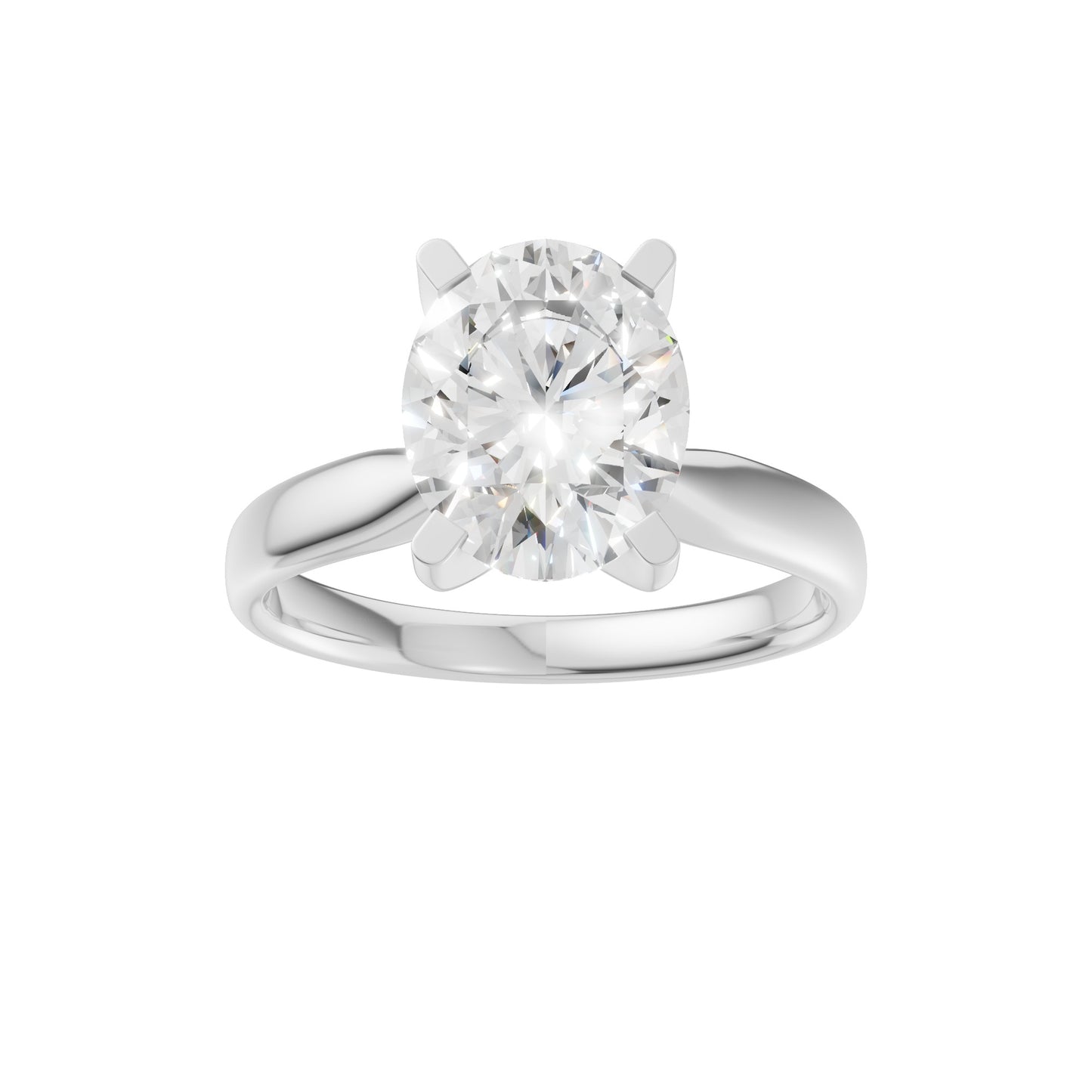 Peace Jewelers 14K Gold Oval Lab-Grown Diamond Solitaire Ring