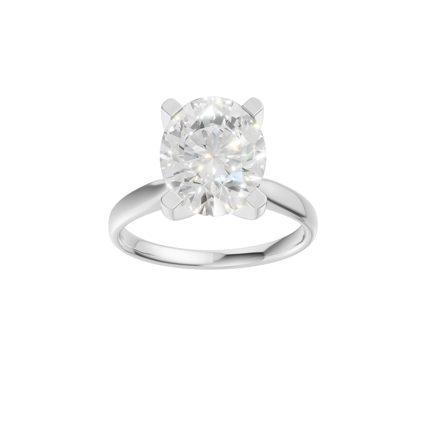 Peace Jewelers 14K Gold Oval Lab-Grown Diamond Solitaire Ring