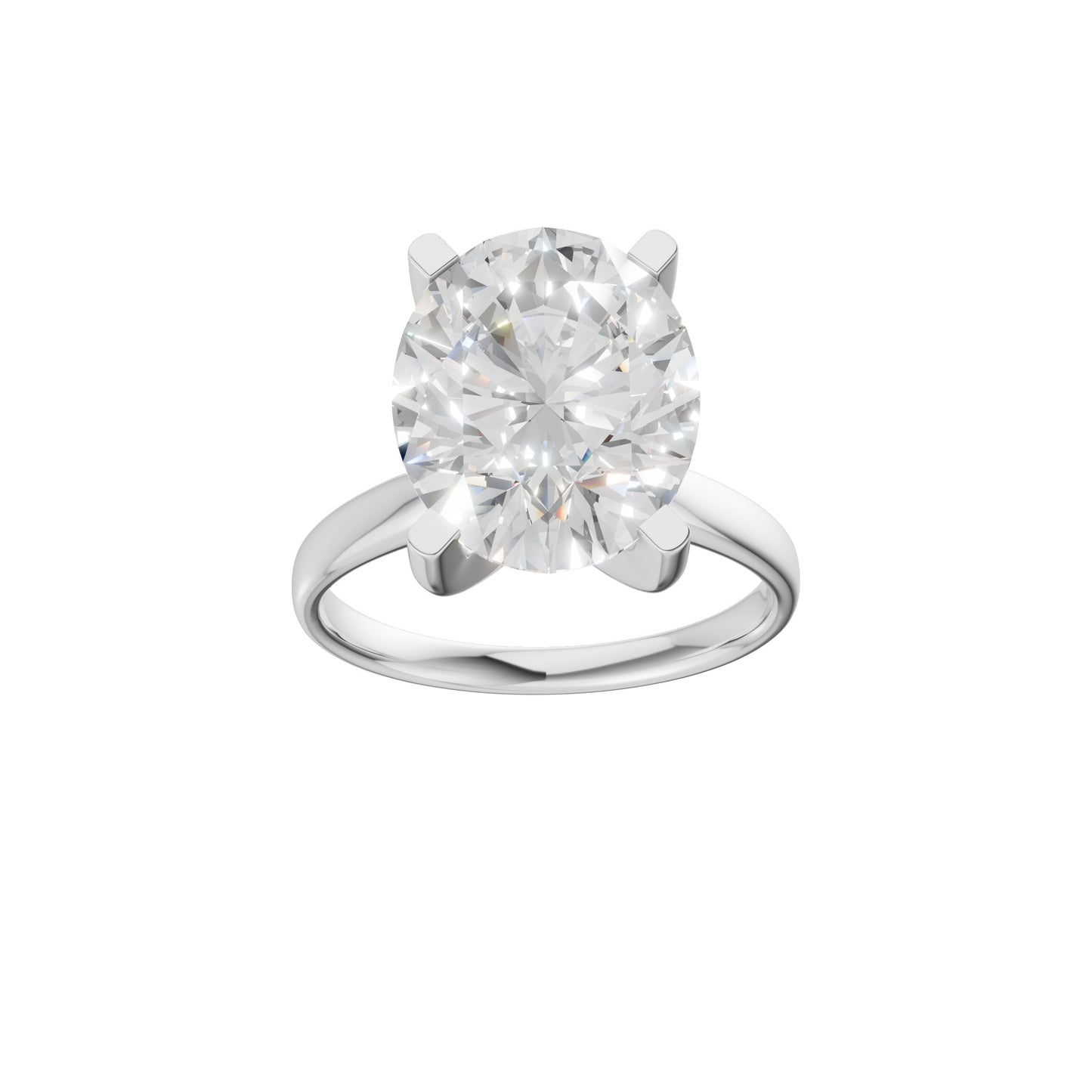 Peace Jewelers 14K Gold Oval Lab-Grown Diamond Solitaire Ring