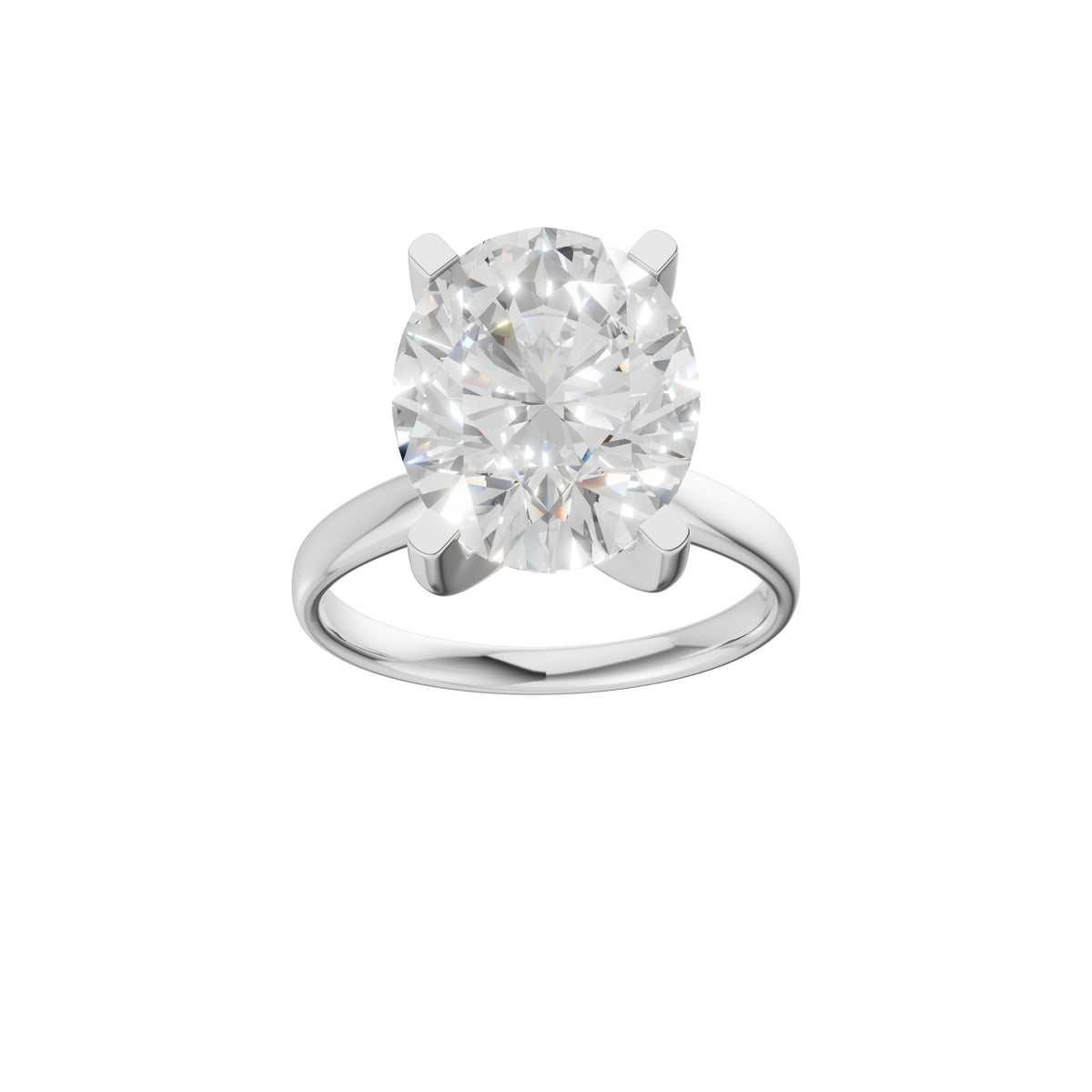 Peace Jewelers 14K Gold Oval Lab-Grown Diamond Solitaire Ring