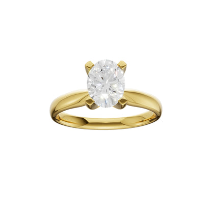 Peace Jewelers 14K Gold Oval Lab-Grown Diamond Solitaire Ring