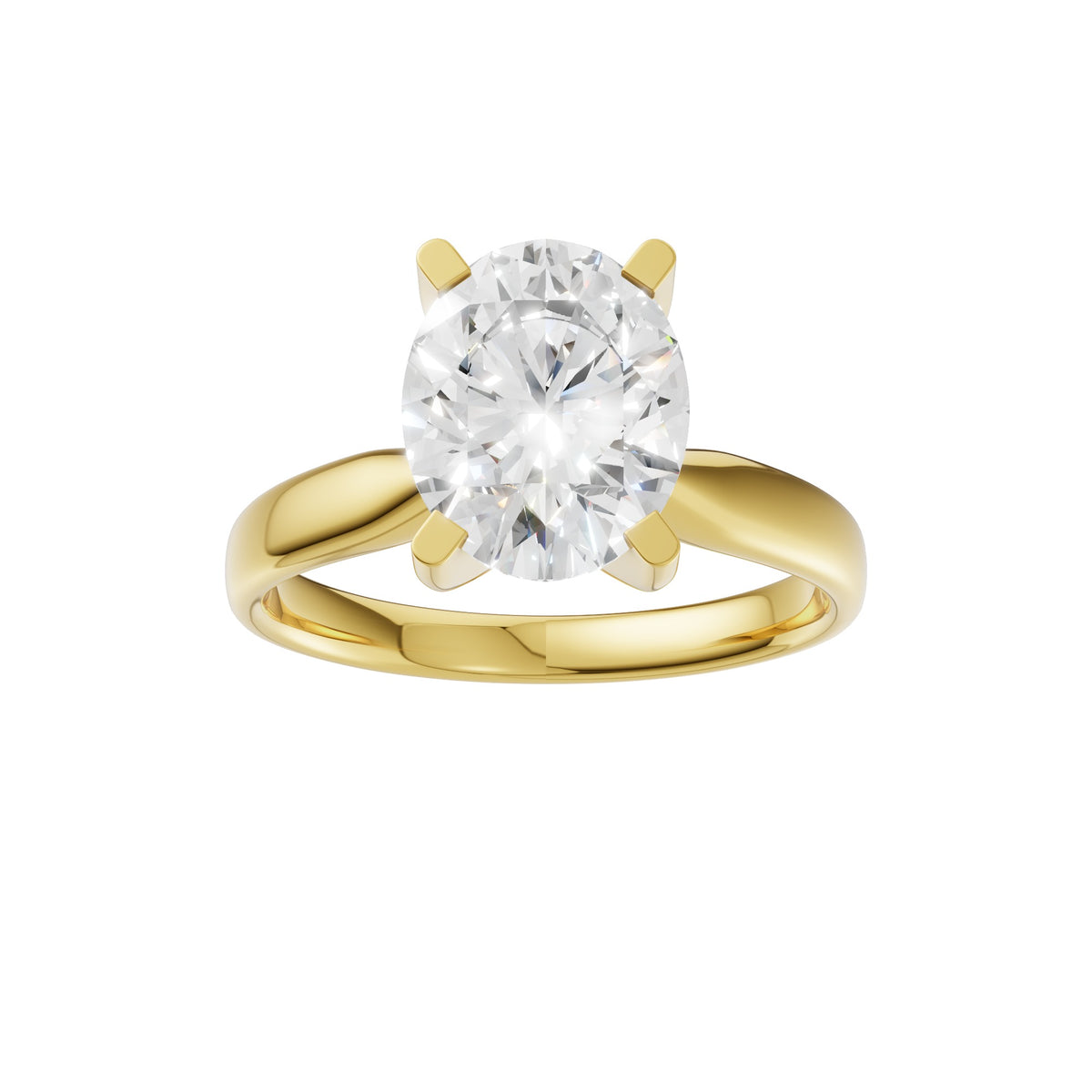 Peace Jewelers 14K Gold Oval Lab-Grown Diamond Solitaire Ring