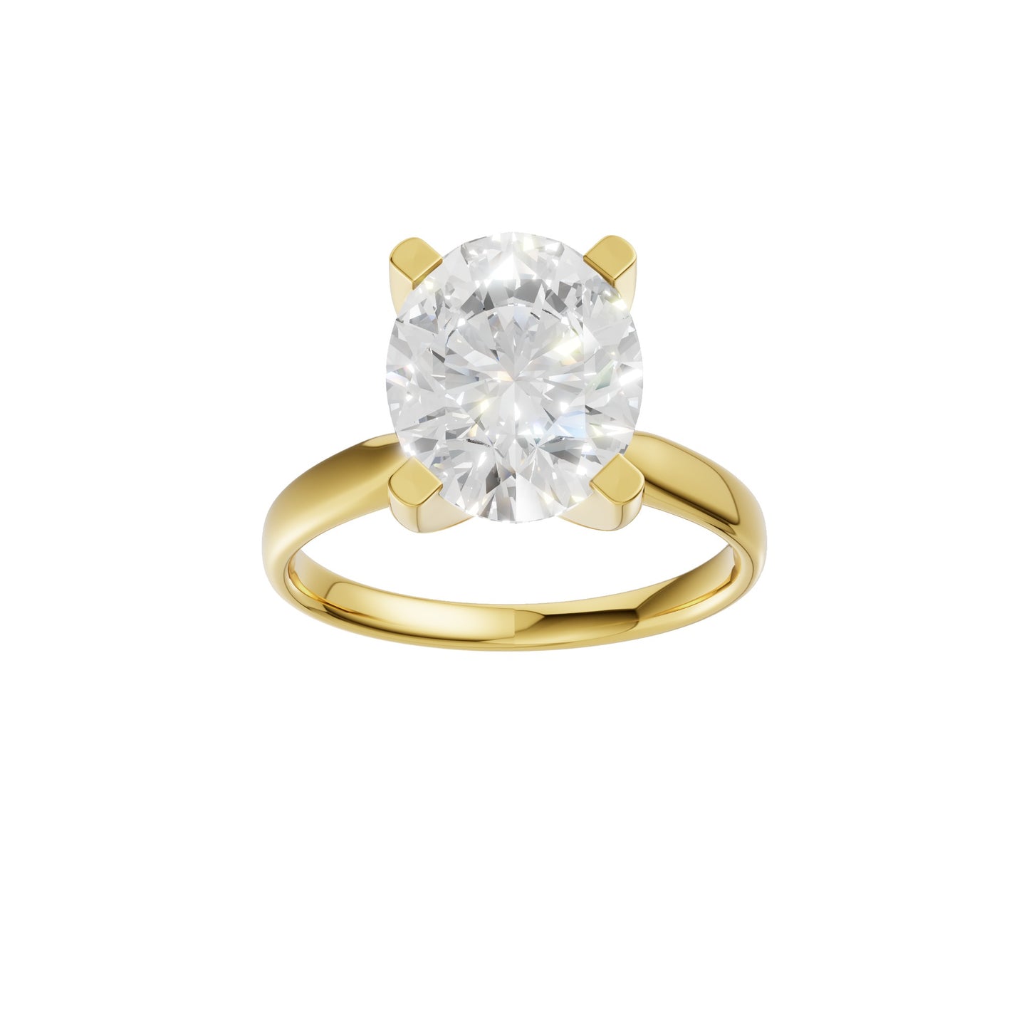 Peace Jewelers 14K Gold Oval Lab-Grown Diamond Solitaire Ring