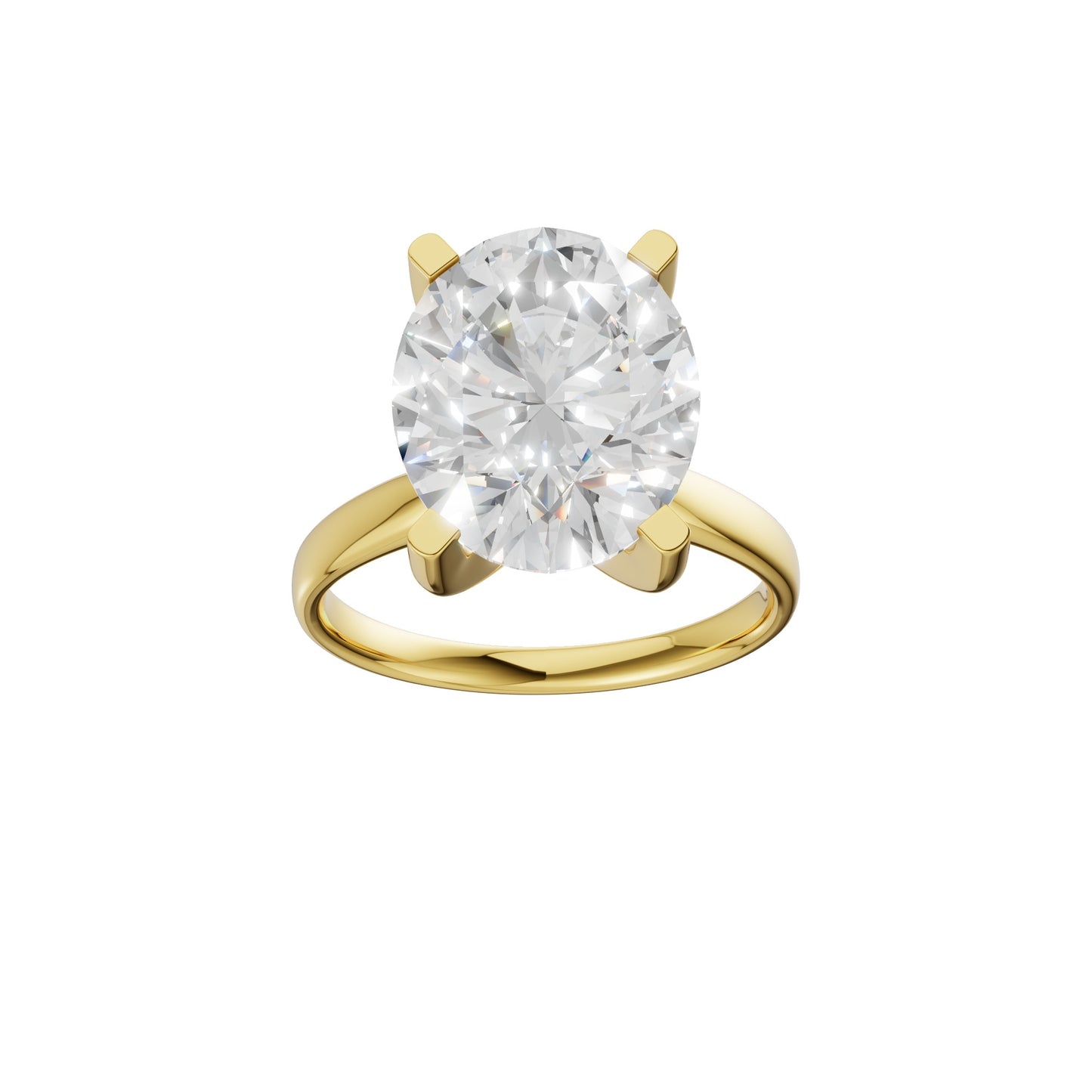 Peace Jewelers 14K Gold Oval Lab-Grown Diamond Solitaire Ring