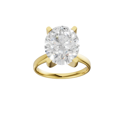 Peace Jewelers 14K Gold Oval Lab-Grown Diamond Solitaire Ring