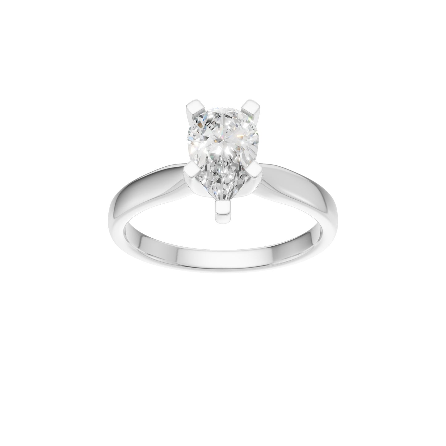 Peace Jewelers 14K Gold Pear Shaped Lab-Grown Diamond Solitaire Ring
