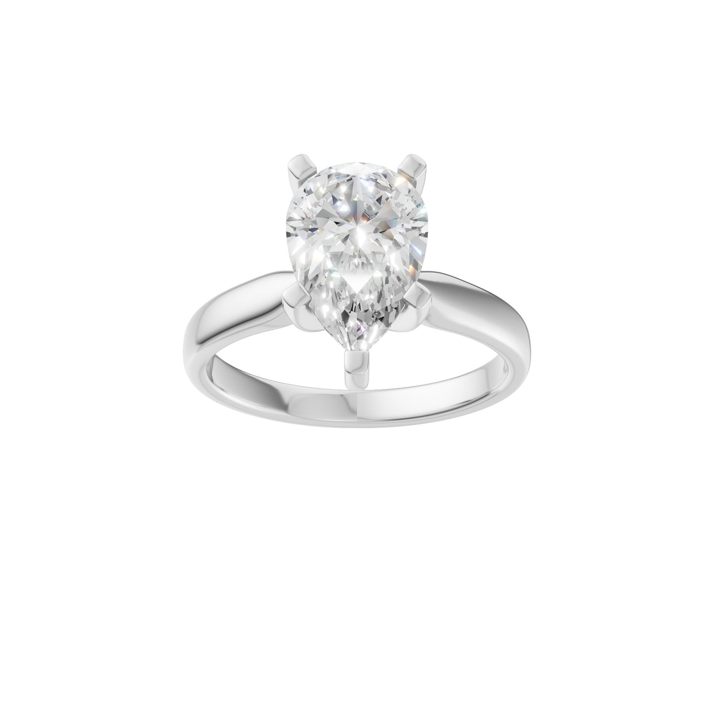 Peace Jewelers 14K Gold Pear Shaped Lab-Grown Diamond Solitaire Ring