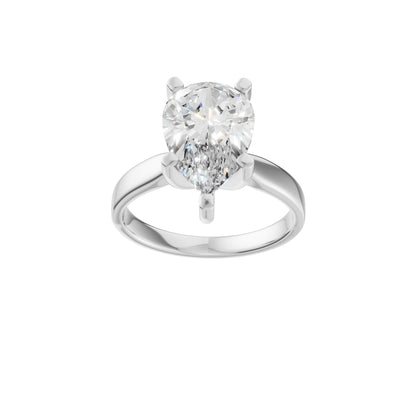 Peace Jewelers 14K Gold Pear Shaped Lab-Grown Diamond Solitaire Ring