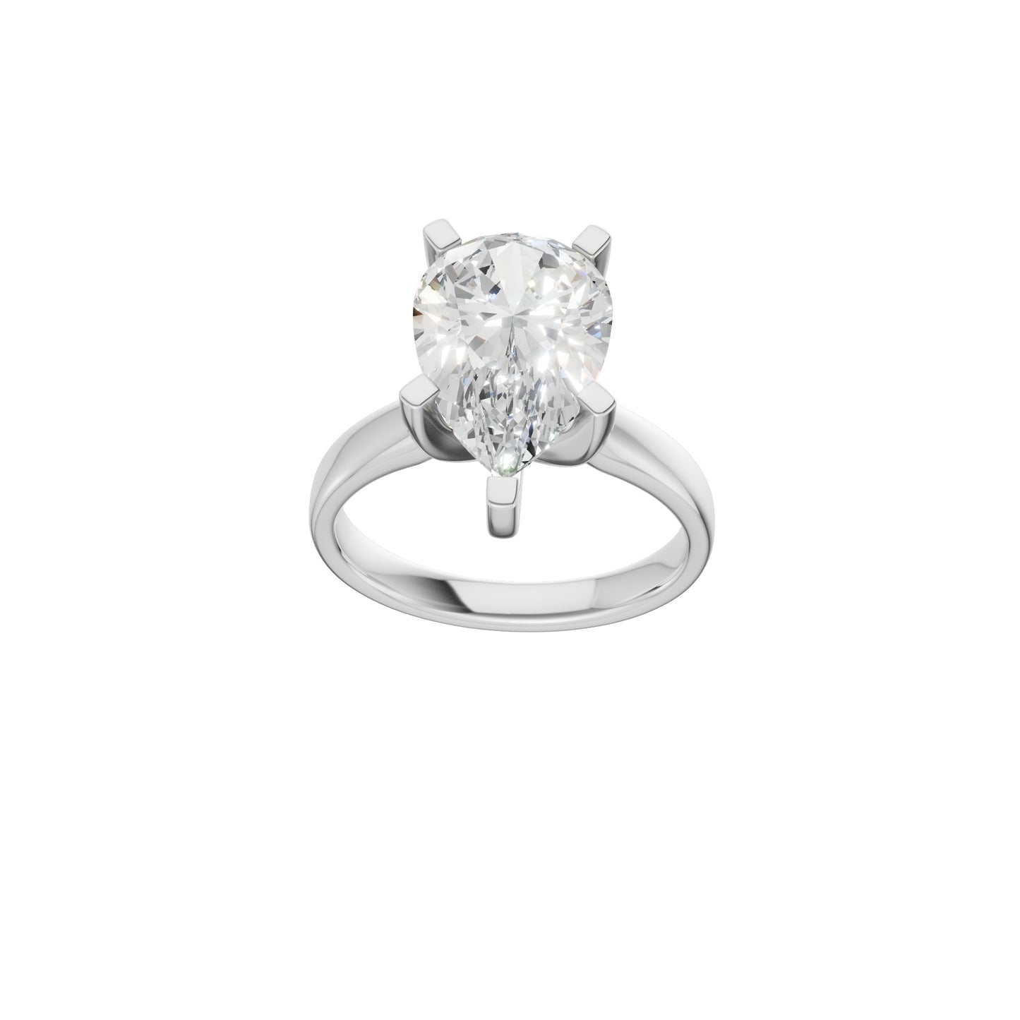 Peace Jewelers 14K Gold Pear Shaped Lab-Grown Diamond Solitaire Ring