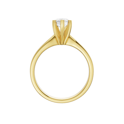 Peace Jewelers 14K Gold Pear Shaped Lab-Grown Diamond Solitaire Ring